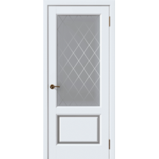 Дверь межкомнатная Дубрава Сибирь Симфония Флай ЛИРА белая, стекло графит